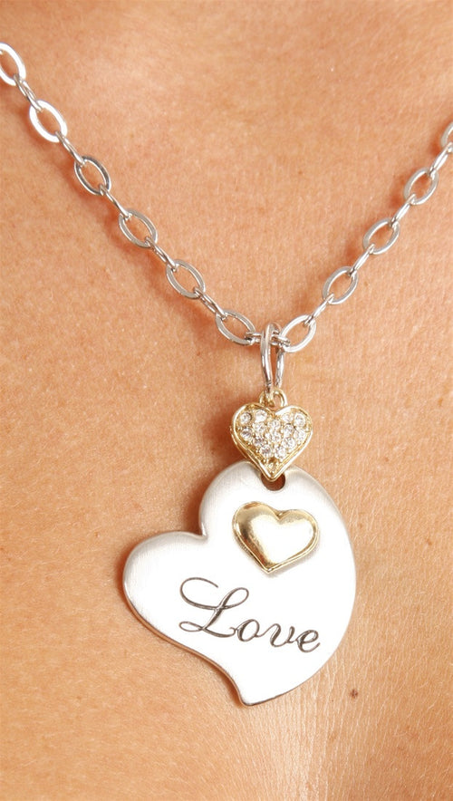 Apparel Addiction Gold and Silver "Love" Necklace
