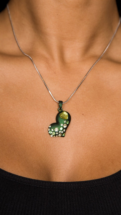 Apparel Addiction Heart Necklace Green