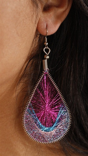 Woven Metallic Thread Earrings available in multiple colors