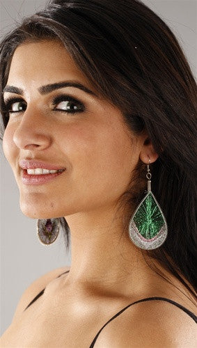 Woven Metallic Thread Earrings available in multiple colors