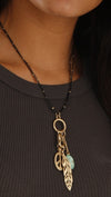 Apparel Addiction Jewelry Peace Love and Gemstone Gold Necklace