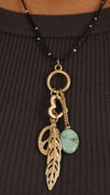 Apparel Addiction Jewelry Peace Love and Gemstone Gold Necklace
