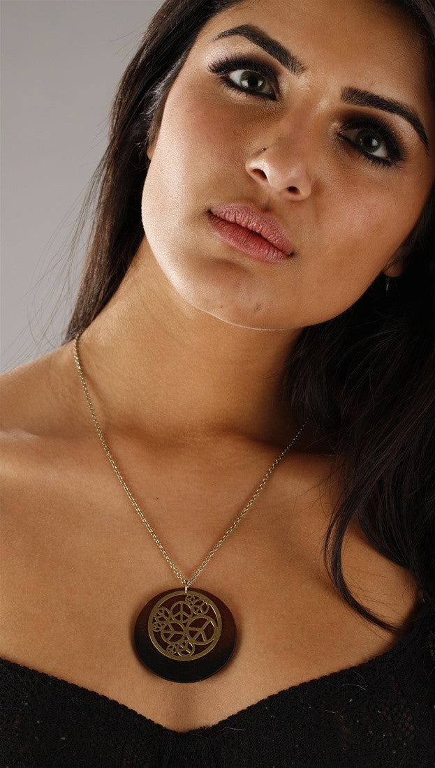 Apparel Addiction Cutout Peace Signs Necklace