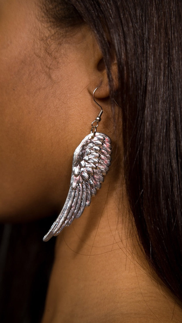 Apparel Addiction Wing Earrings Silver