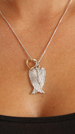 Apparel Addiction Silver Wings/Gold Heart Necklace