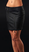 Affliction Wild Abandon Leather Zipper Skirt in Black