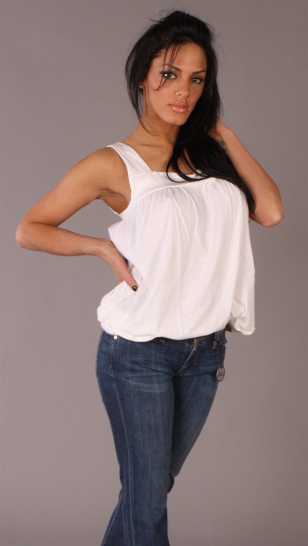 Apparel Addiction Long Tank W/ Pockets White