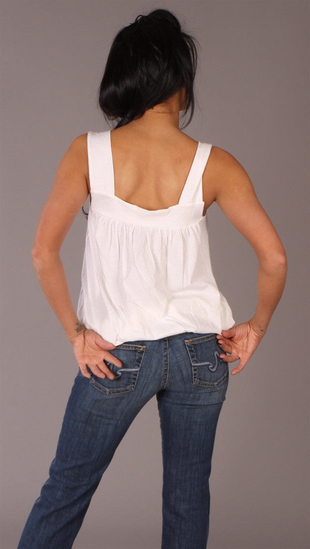 Apparel Addiction Long Tank W/ Pockets White