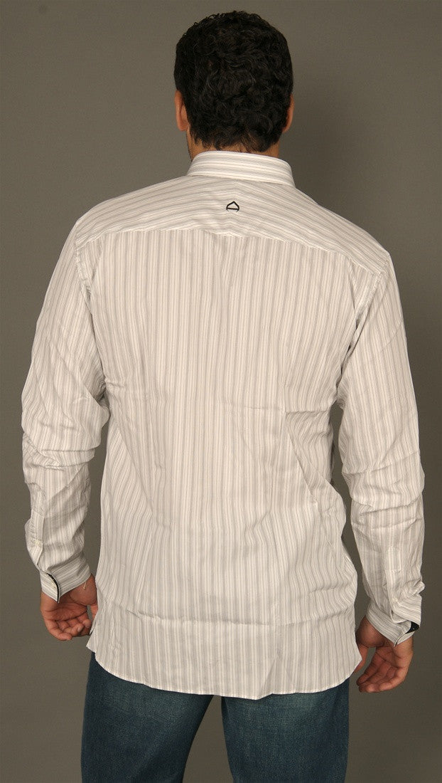 Arbitrage Black Striped Button Down