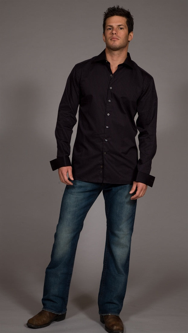 Arbitrage Pink Striped Button Down