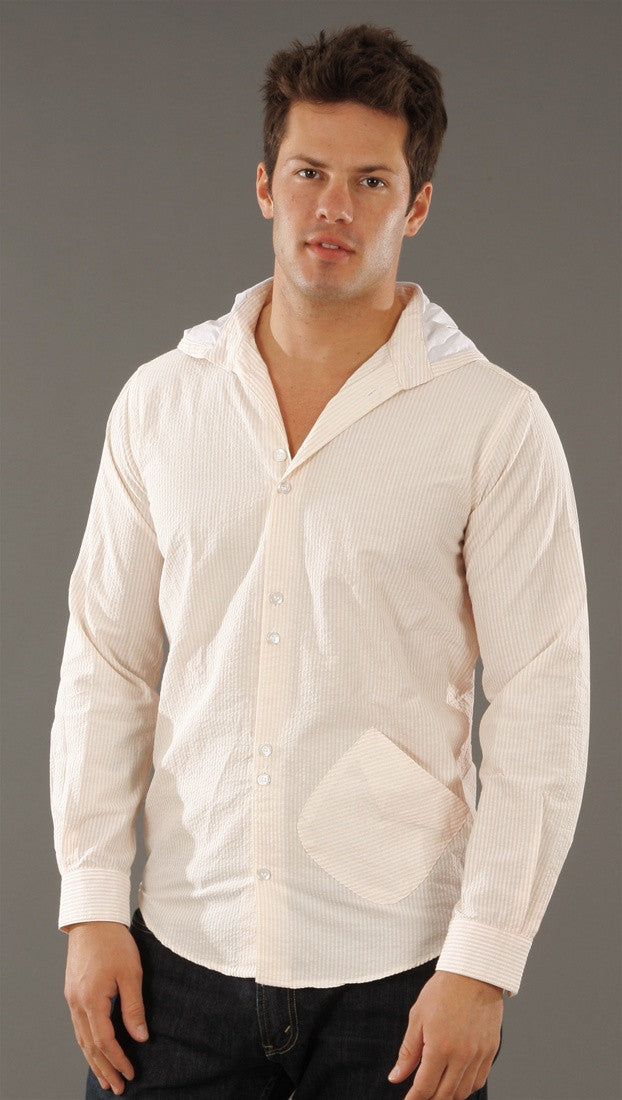 hooded dress shirt Men's Linen Blend Long Sleeve Shirt, Navy / S Shirts Complete your casual look with the sporty style of this button Donna Karan Women's Hooded Button-Down