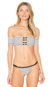 Fine Lines Crop Off Shoulder Bandeau Bikini Top Beach Bunny Swimwear