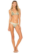 Sheer Addiction Skimpy Bikini Army Green Gold Beach Bunny Swimwear