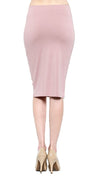 Pink Midi Solid Stretch Pencil Skirt Dusty Mauve Shopaa Hearts & hips