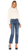 Bella Dahl Cable Sleeve Turtleneck Crop Sweater Winter White | ShopAA