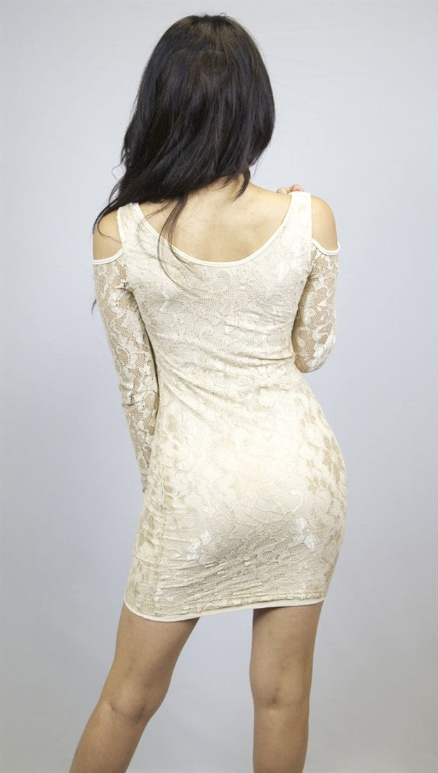 BLQ MKT Cold Shoulder Lace Dress