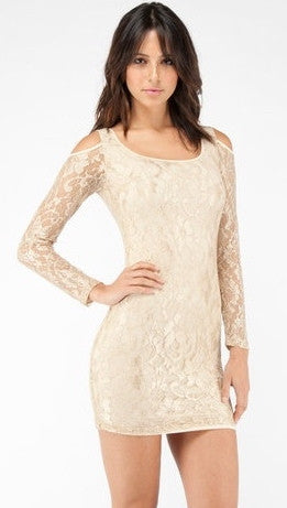 BLQ MKT Cold Shoulder Lace Dress