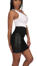 Blaque Label Leather Patch Skirt Sexy Fitted Mini