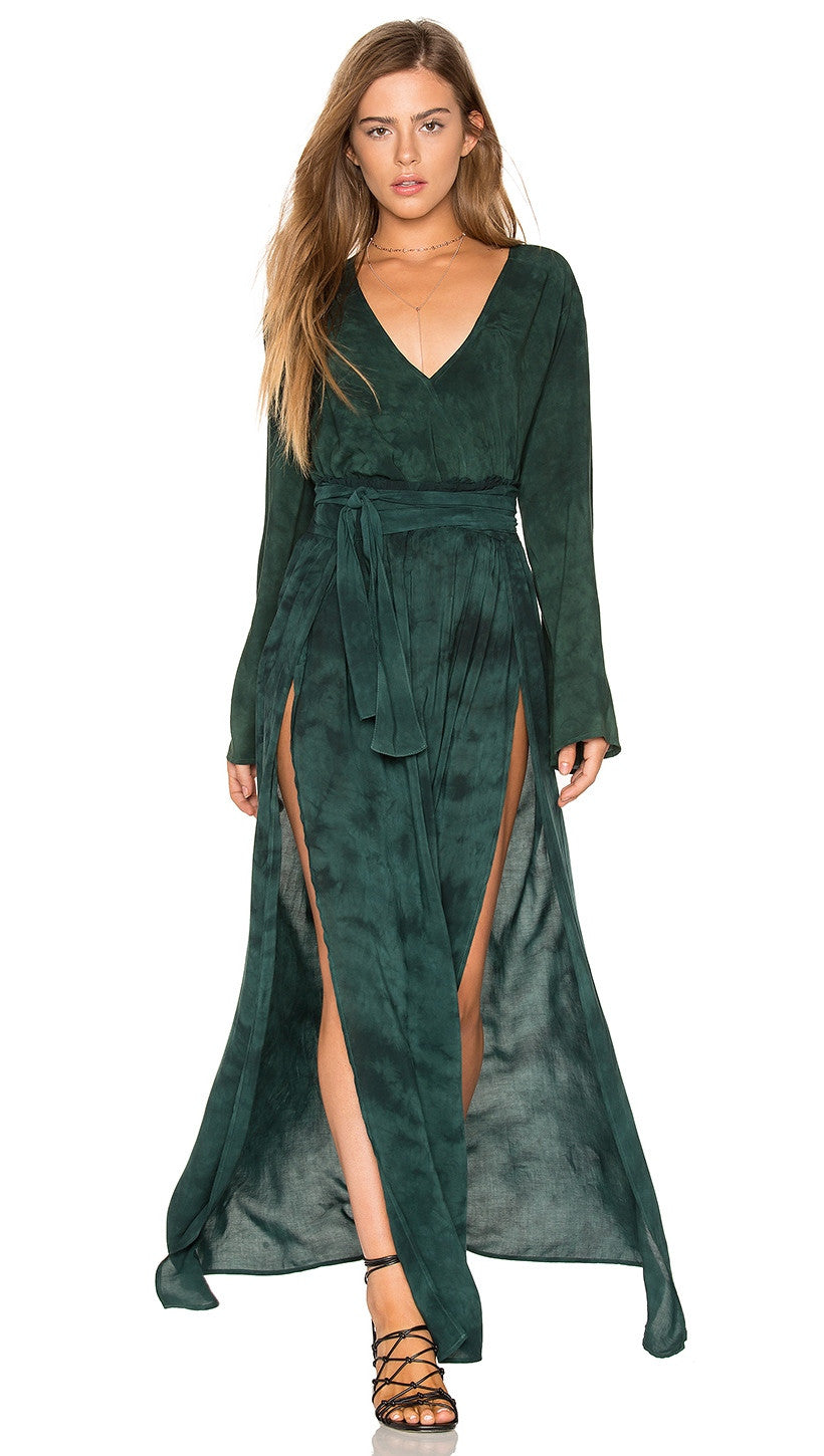 Blue Life Hayley Blouse Top in Emerald Coast Tie Dye Green Front