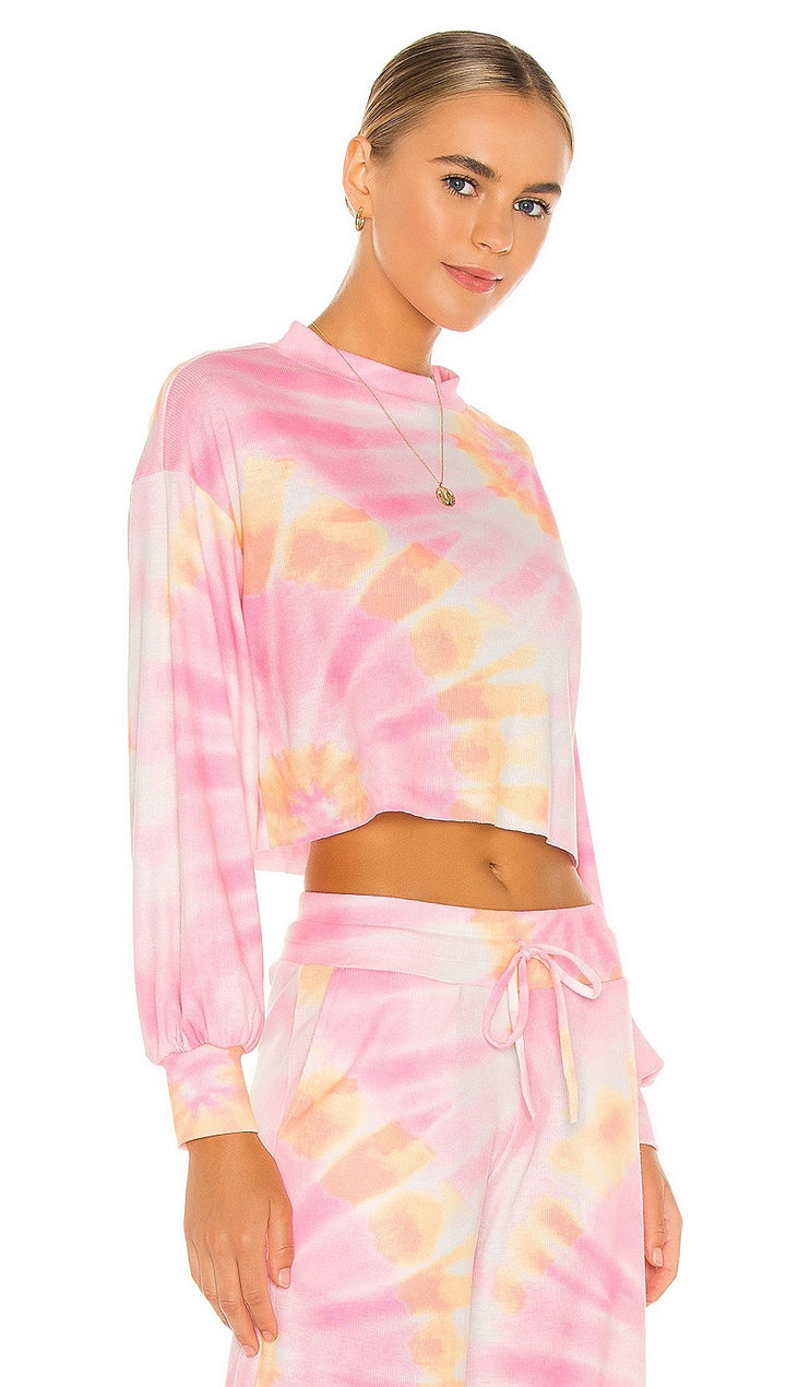 Beach Riot Ava Cropped Sweatshirt Sunrise Tie Dye Crew Neck I ShopAA