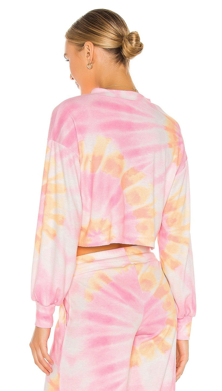 Beach Riot Ava Cropped Sweatshirt Sunrise Tie Dye Balloon Sleeves I ShopAA