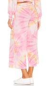 Beach Riot Hailey Crop Lounge Pants Sunrise Tie Dye | ShopAA
