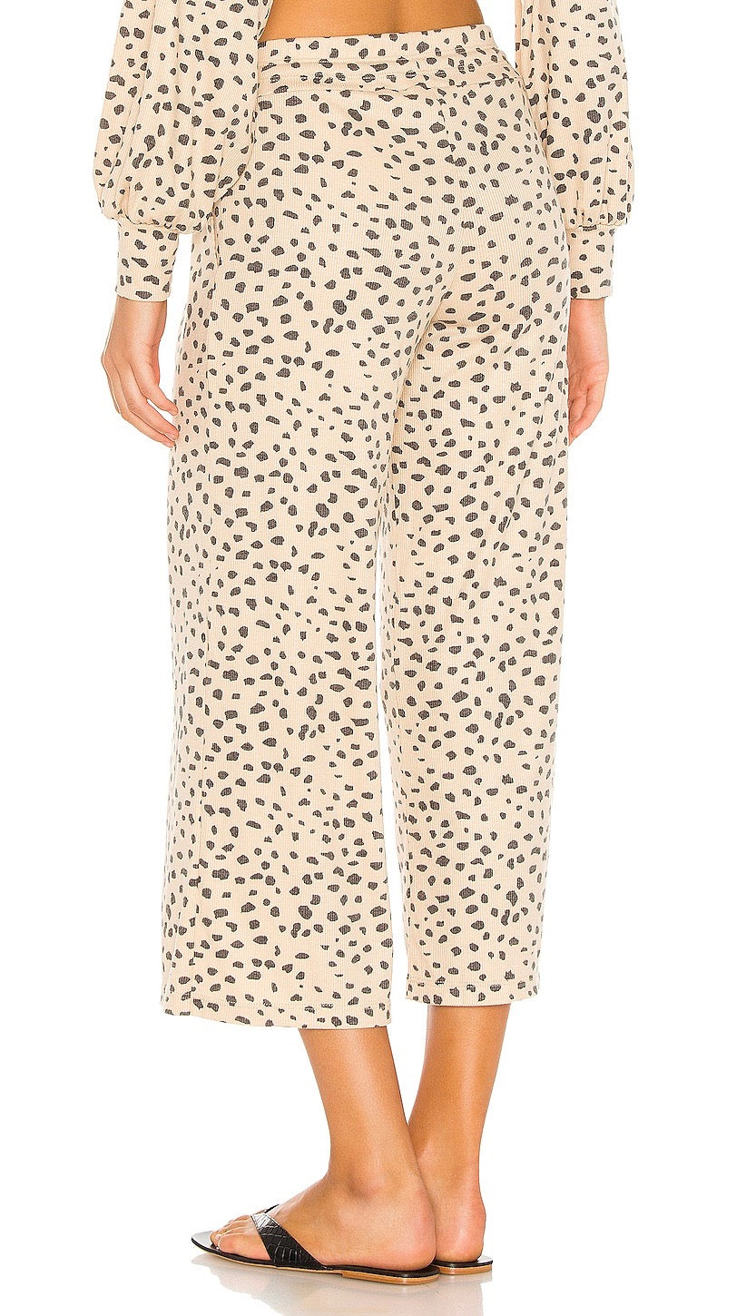 Beach Riot Hailey Pants Taupe Spot Cheetah Cropped Lounge Sweatpants | ShopAA