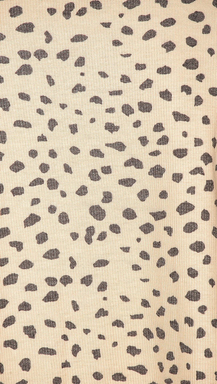 Beach Riot Hailey Pants Taupe Spot Cheetah Cropped Lounge Ribbed Knit | ShopAA