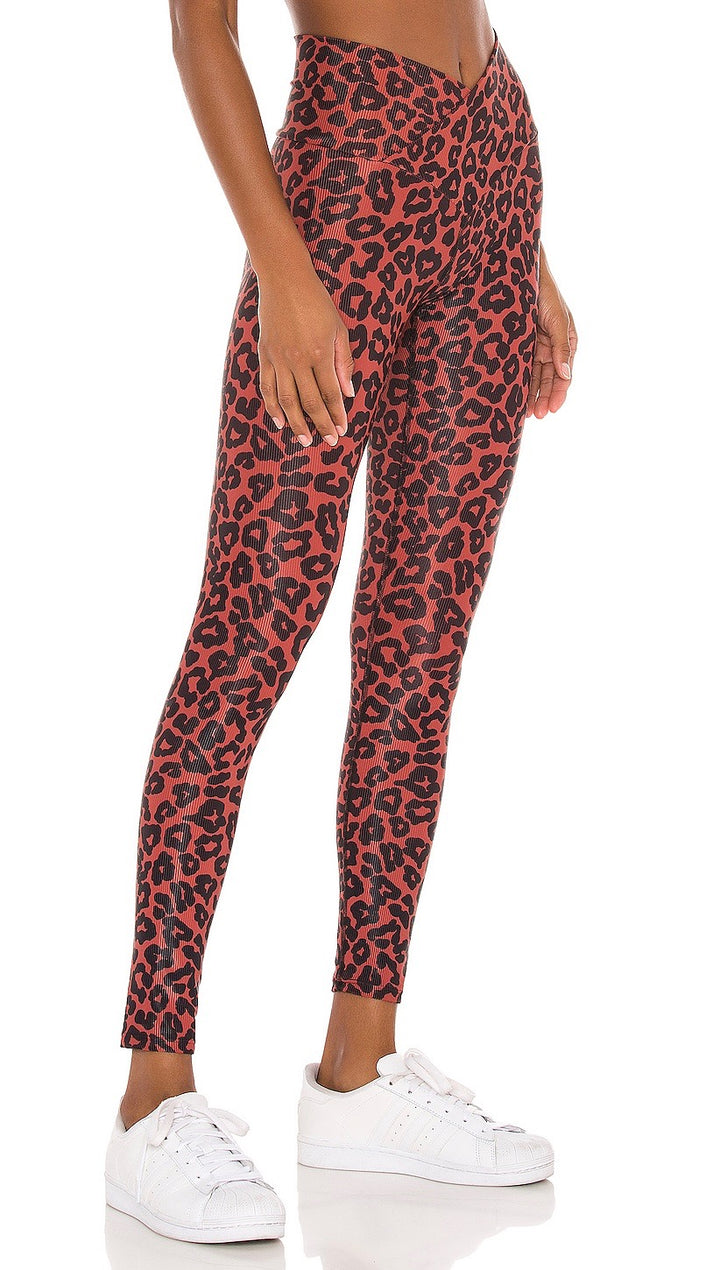 Beach Riot Cara Legging Warm Pinecone Wine Red Leopard Memaid Top Pants | ShopAA