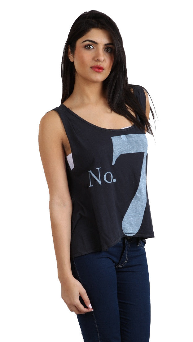 Brokedown No. 7 Sequin Back Swing Tank in Black