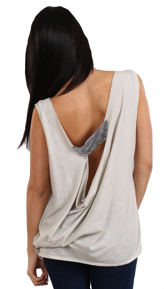 Brokedown No. 7 Sequin Back Swing Tank in Silver