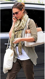 Brokedown Military Marble Scarf in Olive as seen on  Jessica Alba