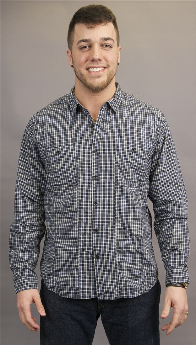 BTNS Seamed Plaid Work 2 Pocket Button Down