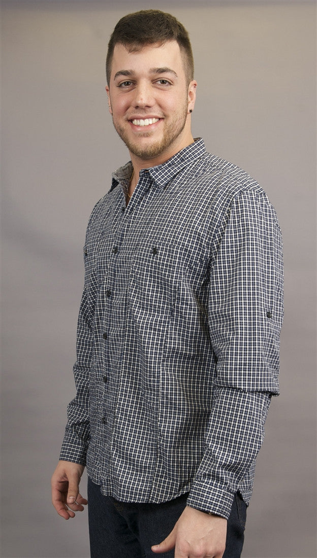 BTNS Seamed Plaid Work 2 Pocket Button Down