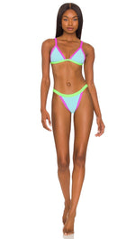 Beach Riot Mika Bikini Swim Top Cool Neon Colorblock Fluorescents I ShopAA