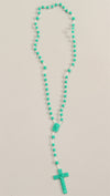 Plastic Rosary Bead Necklace in Green