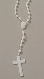 Plastic Rosary Bead Necklace in Phosphorus
