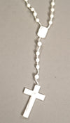 Plastic Rosary Bead Necklace in White