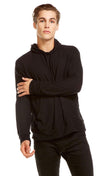 Chaser LA Mens Vintage Knit Pullover Hoodie Sleepwear Black | ShopAA