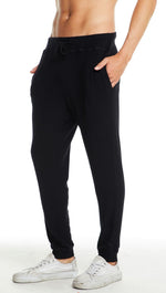 Chaser LA Mens Cozy Knit Drawstring Jogger Sweat Pants Black | ShopAA