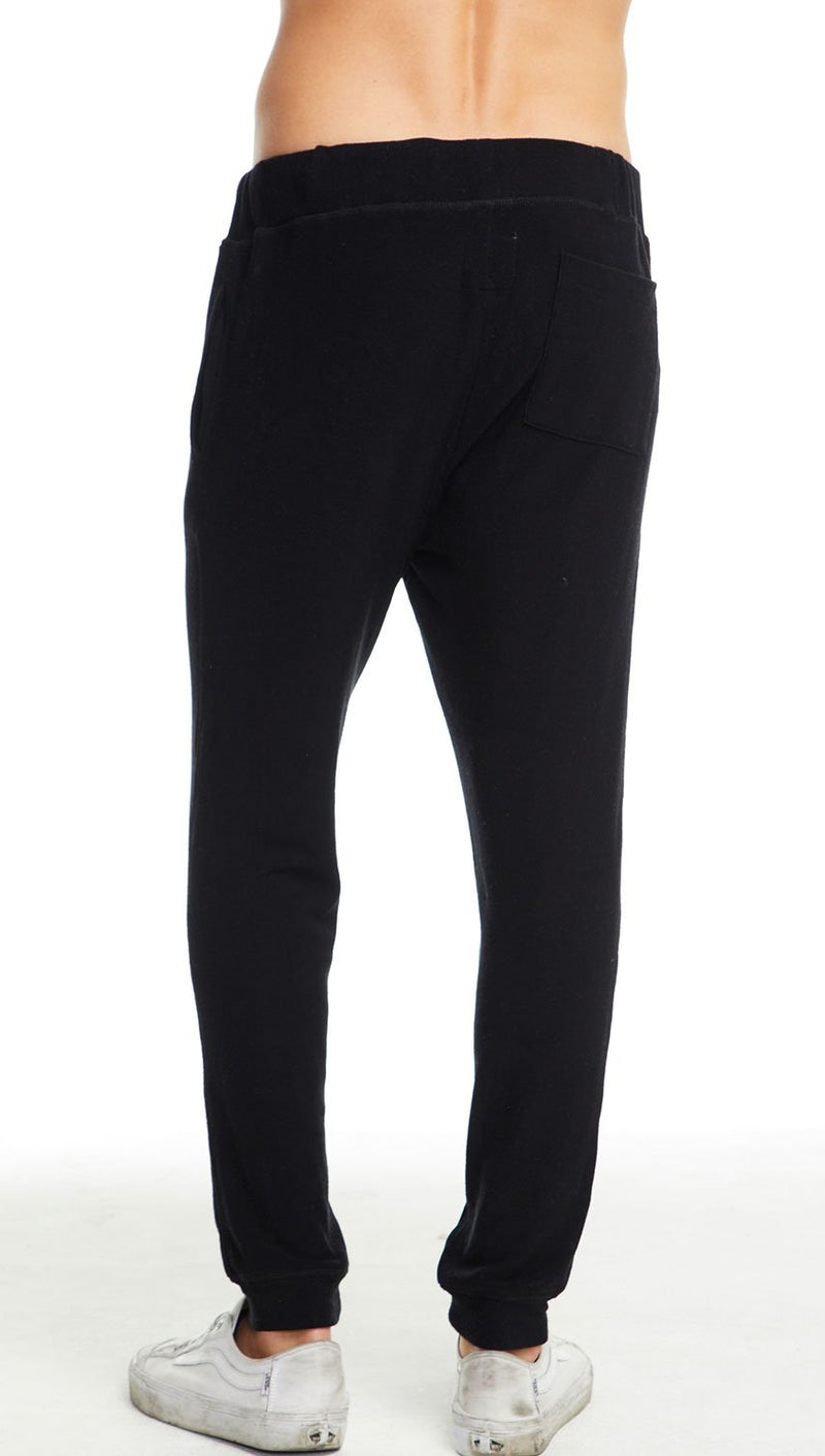 Chaser LA Mens Cozy Knit Drawstring Jogger Sweat Pants Black | ShopAA