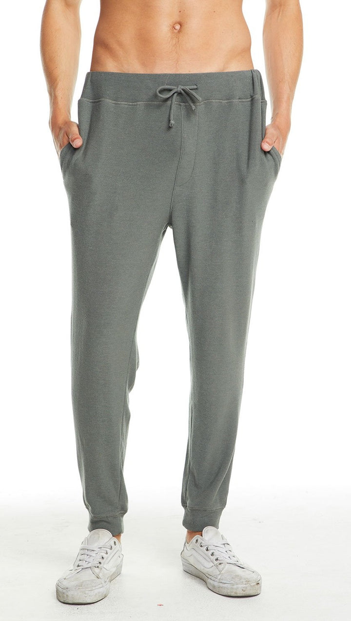 Chaser LA Mens Cozy Knit Drawstring Jogger Pants Safari Green | ShopAA