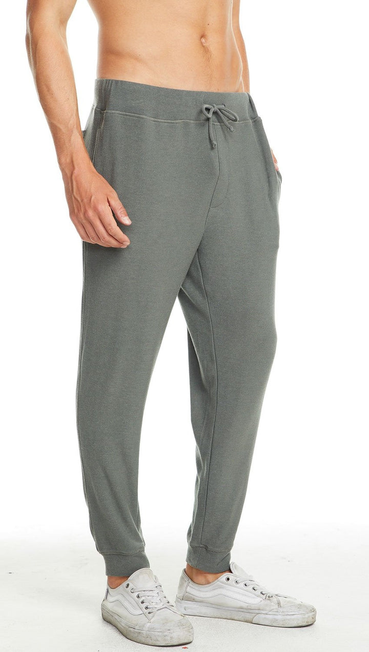 Chaser LA Mens Cozy Knit Drawstring Jogger Pants Safari Green | ShopAA