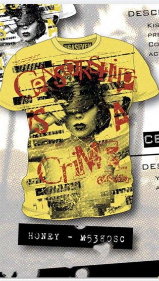 Code 64 Seven Censorship Tee in Honey