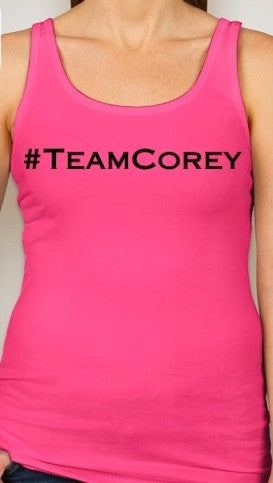 The Corey Stansell Bachelorette #TeamCorey Tank Top in Pink