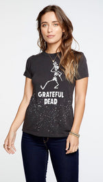 Chaser LA Grateful Dead Dancing Skeleton Crew Neck Tee Shirt Vintage Black | ShopAA