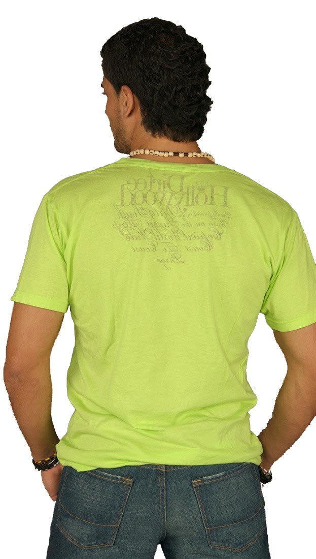 Dirtee Hollywood Mens Basic V-Neck Tee Green