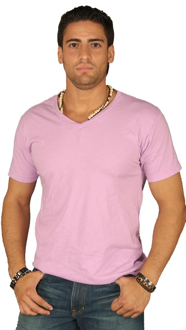 Dirtee Hollywood Mens Basic V-Neck Tee Purple