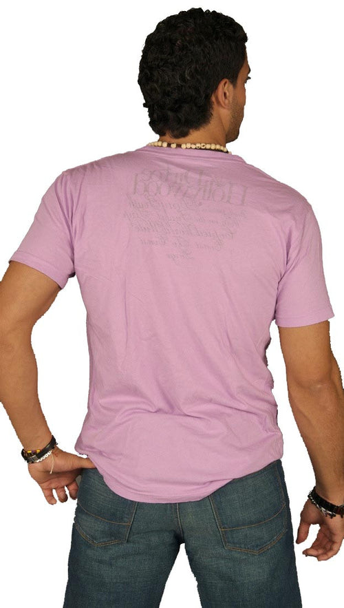 Dirtee Hollywood Mens Basic V-Neck Shirt Cotton Tee Purple