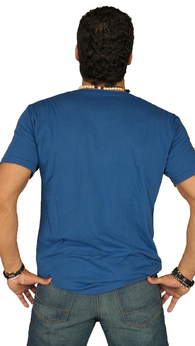 Dirtee Hollywood Mens Basic V-Neck Tee Royal Blue